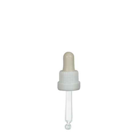 Pipette compte-gouttes en verre blanc/blanc 61mm