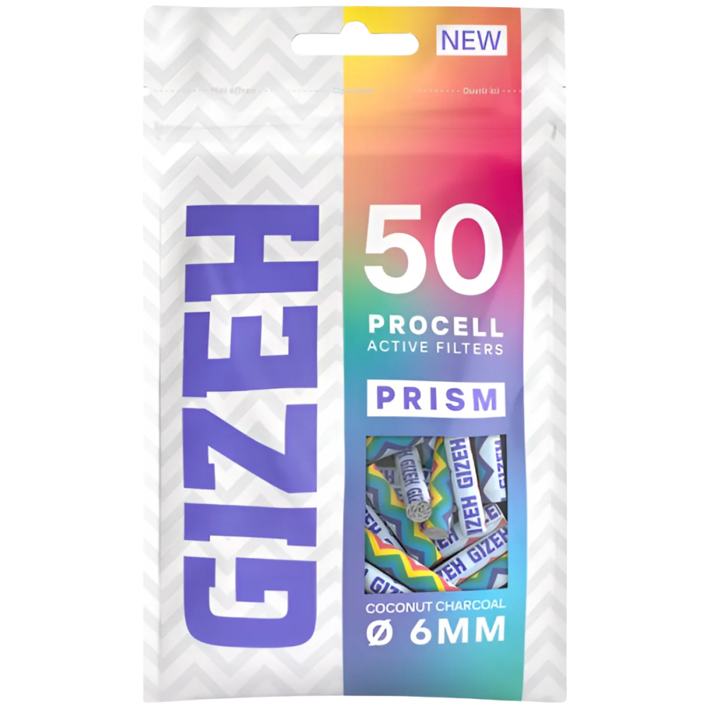Gizeh Procell Prism Activated charcoal Filter 6mm - 50 pcs.