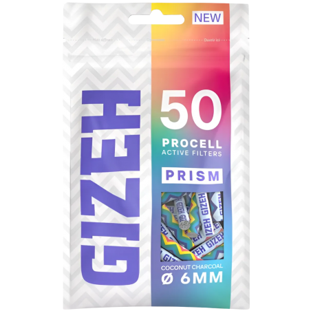 Gizeh Procell Prism Filtre à charbon actif 6mm - 50 pièces