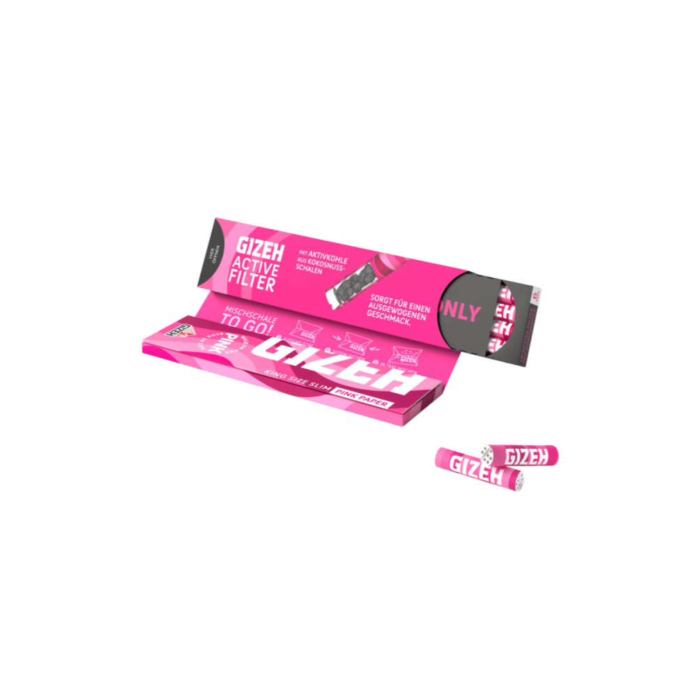 PINK King Size Slim + filtres à charbon actif