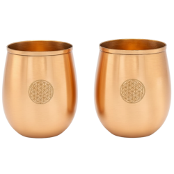 Gobelet en cuivre Fleur de vie, 350 ml, 2 pcs.