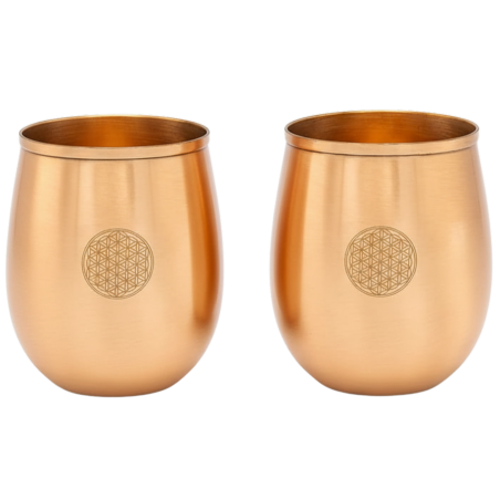 Gobelet en cuivre Fleur de vie, 350 ml, 2 pcs.