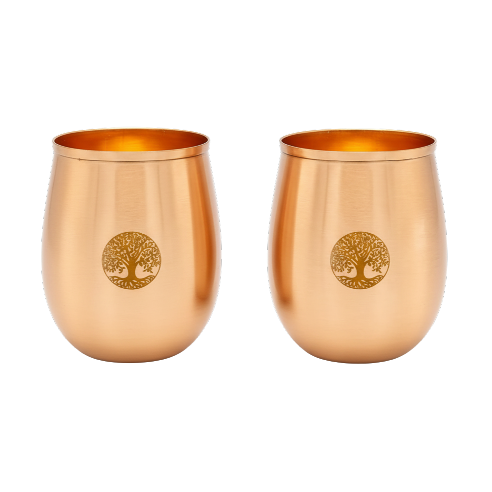 Copper drinking cup Tree of Life, 350ml, 2 pcs.