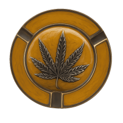 Leaf Metal Cendrier Or