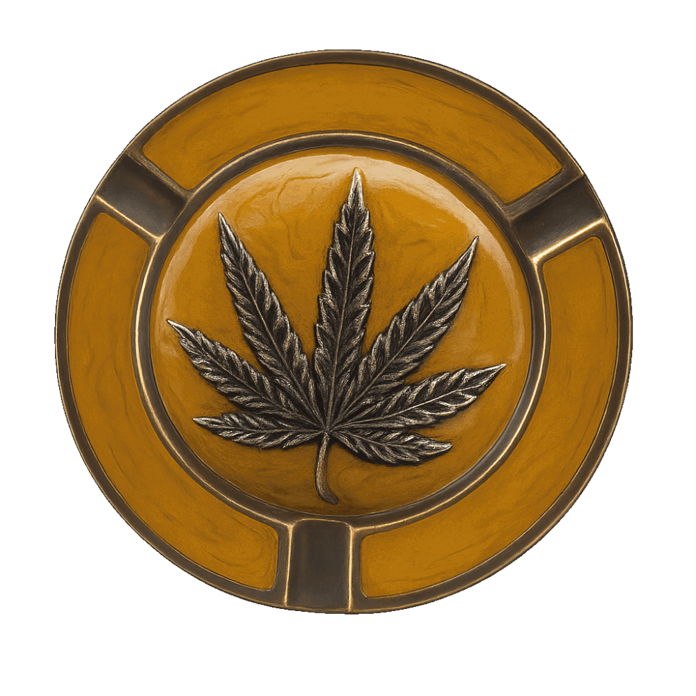 Leaf Metal Ashtray Gold