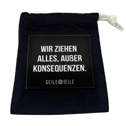 Konsequenzen - Robustes Echtglas Brettchen, 10x10cm