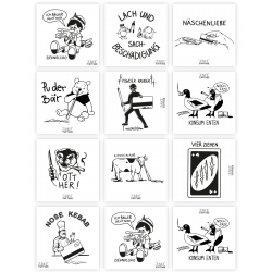 Junkie Tattoos - Sticker pack, 20 stickers, 10 designs, 10x10cm