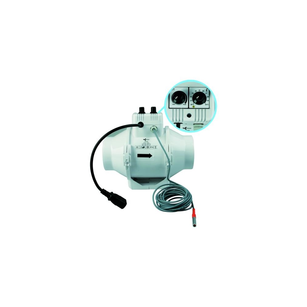  - Rohrlüfter - Mixed In-Line Lüfter Dia. 125 mm, mit Thermostat, Regler