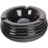 Cendrier du vent céramique noire avec rainures 14cm