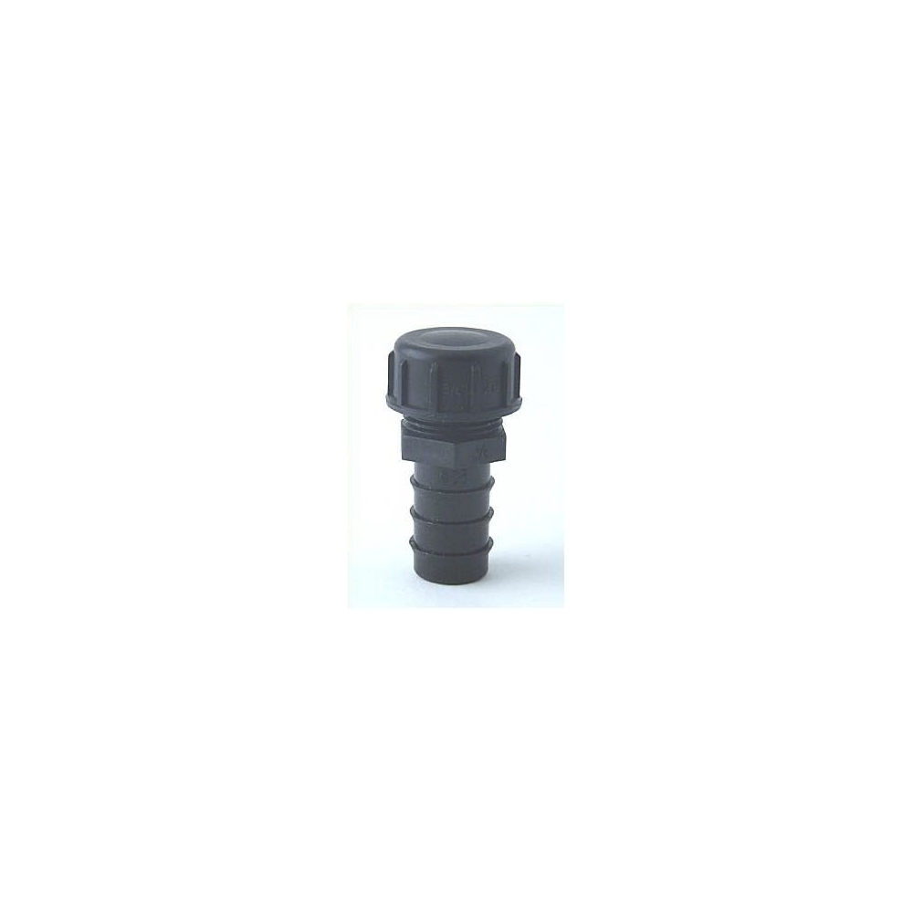 Endstopfen 20 mm  3/4 Zoll mit Endkappe, PE 3/4 Zoll IG