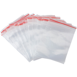Schnellverschlußbeutel Roter Strich 80 x 120 mm, 100 Stück